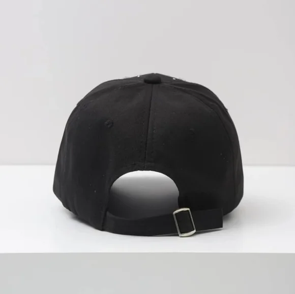 NWT One size fit  denim baseball cap with studs and stars - Picture 2 of 4